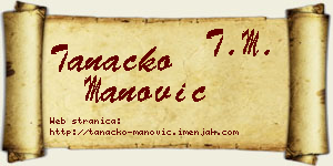 Tanacko Manović vizit kartica